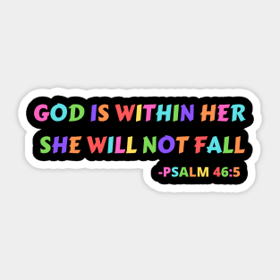 God Is Within Her She Will Not Fall Sticker